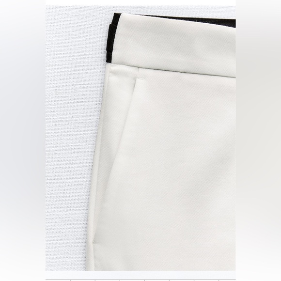 Zara white jogger waist pants with black elastic band - Picture 2 of 14